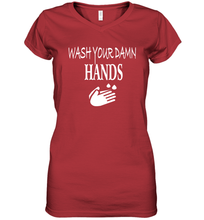 Load image into Gallery viewer, Wash Your Hands Coronacation Women's V-Neck T-Shirt