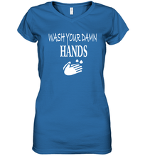 Load image into Gallery viewer, Wash Your Hands Coronacation Women's V-Neck T-Shirt