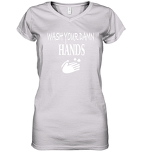 Load image into Gallery viewer, Wash Your Hands Coronacation Women's V-Neck T-Shirt